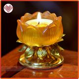  Chân Đèn Đồ Thờ Cúng [Kim Cương Hỷ Lạc] Lưu Ly Đế Hợp Kim 