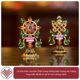  Bát Cát Tường [Kim Cương Hỷ Lạc] Đồng Vẽ Màu 11Cm 