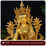  Tượng Phật Tara Trắng Mật Tông [Kim Cương Hỷ Lạc] 33Cm Nepal 