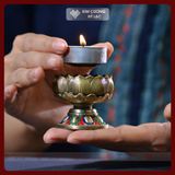  Đế Nến Đèn Cầy, Chân Đèn Bơ Cúng Phật [Kim Cương Hỷ Lạc] Hoa Sen Cát Tường Thịnh Vượng 