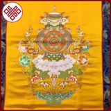  Rèm Cửa Trang Trí Bàn Thờ Mật Tông [Kim Cương Hỷ Lạc] Bát Cát Tường Màu Vàng 