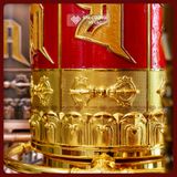  Kinh Luân Liên Hoa Đại Luân Kinh Luân Xoay [Kim Cương Hỷ Lạc] Đồ Thờ Mật Tông 70cm 