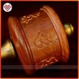  Vỏ Kinh Luân Cầm Tay [Kim Cương Hỷ Lạc] Gỗ Đàn Hương Đỏ 20Cm 