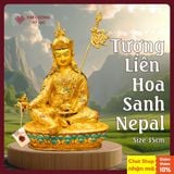  Tượng Liên Hoa Sanh Đồng Mạ Vàng Nepal [Kim Cương Hỷ Lạc] Tượng Phật Mật Tông Chế Tác Nepal 35cm 