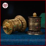  Kinh Luân Để Bàn Xoay Tay [Kim Cương Hỷ Lạc] Đồng 16Cm 