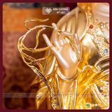  Bộ Tượng Ta Bà Tam Thánh, Thích Ca, Địa Tạng, Quan Âm [Kim Cương Hỷ Lạc] Tam Thánh Đồng Mạ Vàng 40cm 