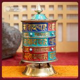  Kinh Luân Đồng Để Bàn Xoay Tay [Kim Cương Hỷ Lạc] Kinh Luân Chế Tác Thủ Công Nepal Hàng Hiếm Có 