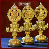  Bộ Bát Cát Tường Cúng Dường Chư Phật [Kim Cương Hỷ Lạc] Đồng Mạ Vàng Cao Cấp 24Cm 