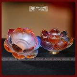  Chân Đèn Trang Trí Bàn Thờ Mật Tông [Kim Cương Hỷ Lạc] Hoa Sen Lưu Ly Hợp Nhất Size 28-48cm 