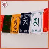  Cờ Phật Giáo Mật Tông Tây Tạng Cờ Cầu Nguyện Khắc Chú Om Mani Padme Hum[ Kim Cương Hỷ Lạc] Trang Trí Bàn Thờ 