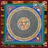  Tranh Mandala Vẽ Tay Nepal, Tranh Mandala 50x50cm [Kim Cương Hỷ Lạc] Tranh Phật Giáo Vẽ Tay Nepal 