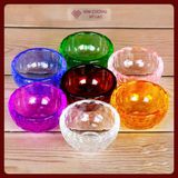  Bát Pha Lê 7 Màu, Chén Nước Cúng Dường [Kim Cương Hỷ Lạc] Pha Lê Cao Cấp 6x3,2 Cm 