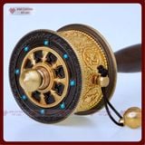  Kinh Luân Cầm Tay Mật Tông [Kim Cương Hỷ Lạc] Viền Đen Đính Đá 