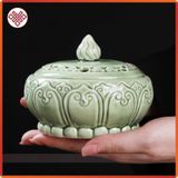  Lư Xông Trầm Lư Đốt Hương Trầm Gốm Trang Trí Bàn Thờ Mật Tông [Kim Cương Hỷ Lạc] Siêu Đẹp 