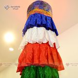  Lọng Sắc Trang Trí Ban Thờ Mật Tông [Kim Cương Hỷ Lạc] Gấm Ngũ Sắc 