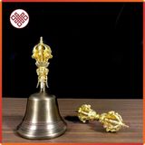  Chuông Lắc Cầm Tay Mật Tông [Kim Cương Hỷ Lạc] Trơn 9 Chấu 20X9Cm 