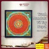  Tranh Mandala Vẽ Tay Nepal, Tranh Mandala 50x50cm [Kim Cương Hỷ Lạc] Tranh Phật Giáo Vẽ Tay Nepal 