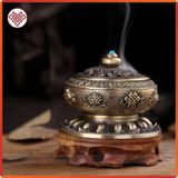  Lư Xông Trầm Hương - Lư Đốt Hương Trầm Mật Tông [Kim Cương Hỷ Lạc] Hợp Kim Cao Cấp Loại Lớn 