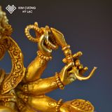 Tượng Ganesha [ Kim Cương Hỷ Lac ] Nepal Đồng Mạ Vàng 10Cm 
