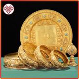  Tháp Mandala Mật Tông [Kim Cương Hỷ Lạc] Đồng Cẩn Đá Cao Cấp 24Cm 