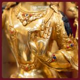  Tượng Bồ Tát Văn Thù Sư Lợi Nepal 34cm [Kim Cương Hỷ Lạc] - Tượng Phật Đồng Mạ Vàng Nepal - Hiếm Có 