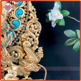  Tượng Tara Trắng Mật Tông [Kim Cương Hỷ Lạc] Nepal Cẩn Đá 33Cm 