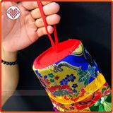  Lọng Trang Trí Bàn Thờ Mật Tông [Kim Cương Hỷ Lạc] Hình Trụ Vải Gấm - Dài 40Cm 