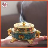  Lư Hương Đốt Trầm Lư Xông Trầm Hương Mật Tông [Kim Cương Hỷ Lạc] Mẫu Mới Size Lớn 