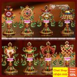  Bát Cát Tường [Kim Cương Hỷ Lạc] Đồng Vẽ Màu 11Cm 