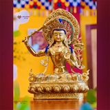  Tượng Phật Văn Thù, Tôn Tượng Văn Thù Sư Lợi Bồ Tát [Kim Cương Hỷ Lạc] Đồng Mạ Vàng 50cm 