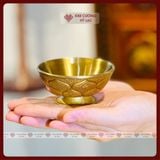  Chén Nước Cúng Phật, Chén Cúng Dường [Kim Cương Hỷ Lạc] Bát Cát Tường Đồng Mạ Vàng Size 8x5,5cm 