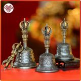  Chuông Cầm Tay Mật Tông [Kim Cương Hỷ Lạc] 5 Chấu Đen 