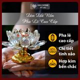  Đế Nến Chân Đèn Đốt Nến Bơ Pha Lê Hoa Sen [Kim Cương Hỷ Lạc] Đế Hợp Kim 6,5 - 14 Cm 
