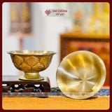  Chén Nước Cúng Phật, Chén Cúng Dường [Kim Cương Hỷ Lạc] Bát Cát Tường Đồng Mạ Vàng Size 8x5,5cm 