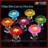  Chân Đèn Nến Bơ Lưu Ly, Đế Nến Hoa Sen Cúng Phật [Kim Cương Hỷ Lạc] Đa Dạng Màu Sắc 