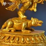  Tượng Ganesha [ Kim Cương Hỷ Lac ] Nepal Đồng Mạ Vàng 10Cm 