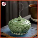  Lư Xông Trầm Lư Đốt Hương Trầm Gốm Trang Trí Bàn Thờ Mật Tông [Kim Cương Hỷ Lạc] Siêu Đẹp 