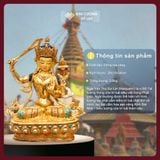  Tượng Bồ Tát Văn Thù Sư Lợi Nepal 34cm [Kim Cương Hỷ Lạc] - Tượng Phật Đồng Mạ Vàng Nepal - Hiếm Có 