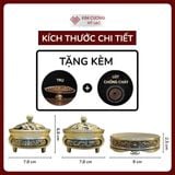  Lư Đốt Trầm Hương, Lư Xông Trầm Thờ Cúng [Kim Cương Hỷ Lạc] Hợp Kim Có Đôn, Đế 