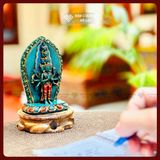  Tượng Thiên Thủ Thiên Nhãn Nepal -Hàng Hiểm [Kim Cương Hỷ Lạc]Chất Liệu Bột Sa Thạch Vẽ Màu Thủ Công 