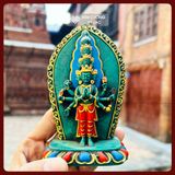  Tượng Thiên Thủ Thiên Nhãn Nepal -Hàng Hiểm [Kim Cương Hỷ Lạc]Chất Liệu Bột Sa Thạch Vẽ Màu Thủ Công 