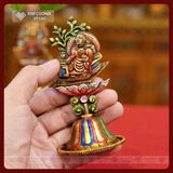  Thất Bảo Luân Vương, Bộ Thất Bảo Cúng Dường Mật Tông [Kim Cương Hỷ Lạc] Đồng Vàng, Đồng Vẽ Màu 11Cm 