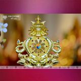  Bát Cát Tường Hợp Nhất, 8 Biểu Tượng Cát Tường [Kim Cương Hỷ Lạc] Hợp Kim Cao Cấp Màu Vàng Size 25cm 