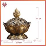  Lư Xông Trầm - Lư Đốt Hương Trầm Mật Tông [Kim Cương Hỷ Lạc] Hình Hoa Sen Cổ Điển Mẫu Mới Loại Mới 
