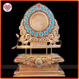  Tượng Tara Trắng Mật Tông [Kim Cương Hỷ Lạc] Nepal Cẩn Đá 33Cm 