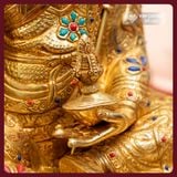  Tượng Liên Hoa Sanh Đồng Mạ Vàng Nepal [Kim Cương Hỷ Lạc] Tượng Phật Mật Tông Chế Tác Nepal 35cm 