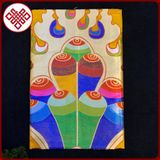  Rèm Cửa Trang Trí Ban Thờ Mật Tông [Kim Cương Hỷ Lạc] Torma - Kalachakra Nền Vàng 