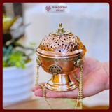  Lư Xông Đồng Có Dây Xích Nepal [Kim Cương Hỷ Lạc] 10x14cm 