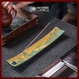  Đế Cắm Nhang- Khay Cắm Nhang Gốm Sứ [Kim Cương Hỷ Lạc] Khay Cắm Nhang Trầm Hương Nhiều Họa Tiết 
