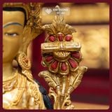  Tượng Bồ Tát Văn Thù Sư Lợi Nepal 34cm [Kim Cương Hỷ Lạc] - Tượng Phật Đồng Mạ Vàng Nepal - Hiếm Có 